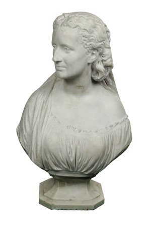 Karl Cauer (Bonn, 1828 - Bonn, 1885) 
Busto muliebre in marmo bianco 1871
Marmo altezza del busto cm 75