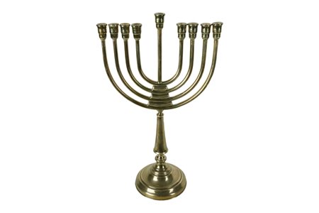  
Piccola Menorah in metallo argentato 
 cm 36x20