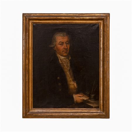  
 "Ritratto nobiluomo con calamaio" fine XVII inizio XVIII secolo
olio su tela  cm 81x66; con cornice cm 100,5x81,5