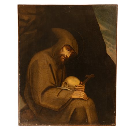  
San Francesco che contempla un teschio Inizio XVII secolo
Olio su tela cm 106,5x85,5