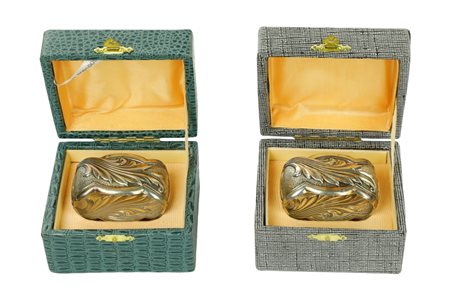  
2 portatovaglioli in argento 800/000  
 cm 3x6