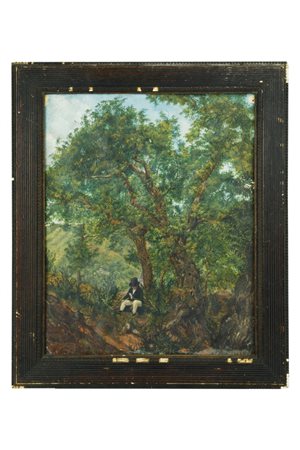 Anna  Micheli Pellegrini  
Ritratto del padre Bernardo nell'anno 1826 
Olio su carta cm 33,5x26; con cornice cm 42x34,5