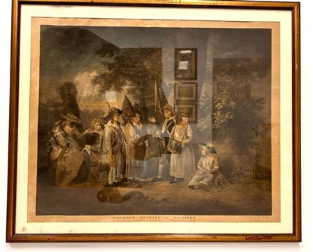  
Children playing at soldiers. London, 1788 
incisione con passepartout cm 53x64; con cornice cm 57x67,8
