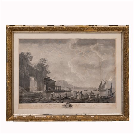  
Vue des Environs de Naples 
incisione cm 60x82; con cornice cm 72,5x93