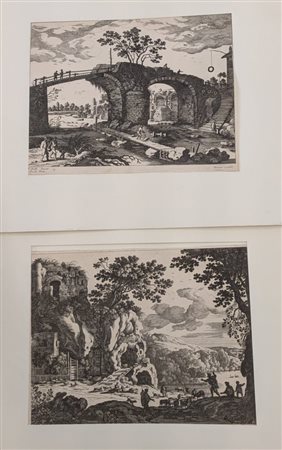  
Lotto di due incisioni di Pierre Dreuet 
 cm 24x31