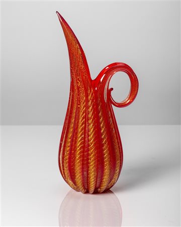 Ercole Barovier - Brocca della serie 'Cordonato Oro', 1950