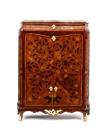FÉLIX LAURENT  
Secretaire francese intarsiato, Luigi XV Parigi, XVIII secolo
 Altezza x larghezza x profondità: 141 x 109 x 43 cm.