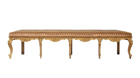  
Coppia di panche italiane Luigi XVI Roma, XVIII secolo 
 Altezza x lunghezza x profondità: 59 x 245 x 56 cm