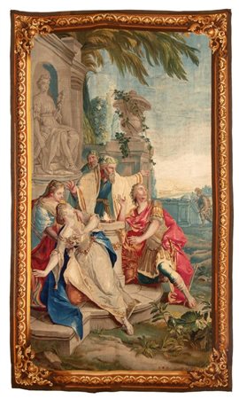  Arazzo fiammingo manifattura di Bruxelles XVIII secolo Altezza x larghezza: 322 x 193 cm.