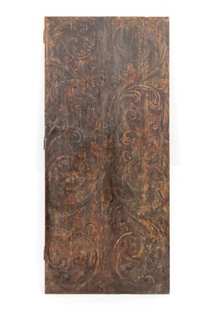  
Porta italiana in legno dipinta  XIX secolo
 Altezza x larghezza x profondità: 195 x 88 x 5 cm.