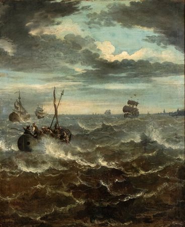  
Velieri in tempesta Olanda, XVII secolo
Olio su tela 130 x 107 cm
