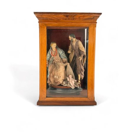  
Gruppo raffigurante Natività Napoli, inizio XIX secolo
 Altezza x larghezza x profondità: 53  x 38 x 28 cm.