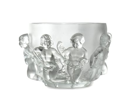 RENÉ JULES LALIQUE (1860 - 1945) 
Vaso Luxembourg XX secolo
 Altezza x diametro: 21 x 33 cm.