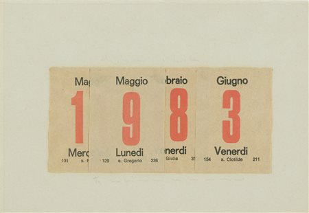 Alighiero Boetti (Torino, 1940 - Roma, 1994) Calendario 1983 Collage di fogli...