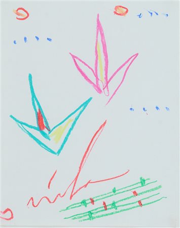 Nicola De Maria (Foglianise (Bn), 1954) Regno dei Fiori 1989 Pastello su...