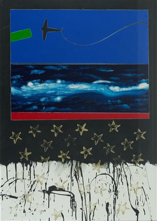 Franco Angeli (Roma, 1935 - 1988) Pittura N.1 1986 tecnica mista su tela cm....