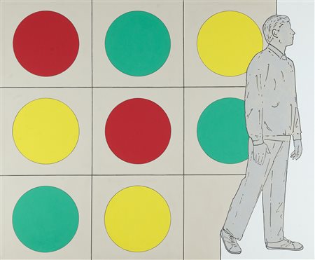 Renato Mambor (Roma, 1936 - 2014) Fuori dalla segnaletica 2013 Tecnica mista...