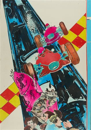 Gianni Bertini (Pisa, 1922 - Caen, 2010) Ferrari 1990 Pittura su tela...