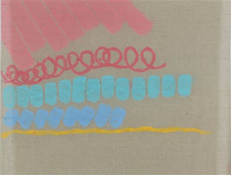 Giorgio Griffa (Torino, 1936) Arabesco rosso 1985 Acrilico su tela cm. 69x84...