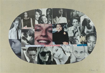 Eugenio Miccini (Firenze, 1925 - 2007) Amore.. 1997 Collage su cartone cm....
