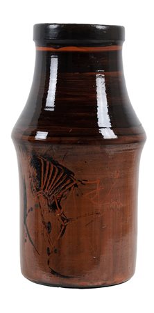 Emilio Scanavino (Genova, 1922 - Milano, 1986) Vaso 1951 Maiolica policroma...