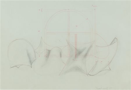 Agostino Bonalumi (Vimercate (Mi), 1935 - 2013) Progetto 1969 Matita e biro...