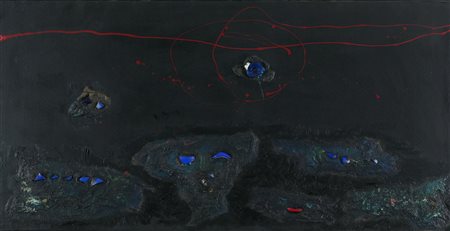 Enrico Baj (Milano, 1924 - 2003) Figure 1956 Olio, ovatta, collage e vetri...