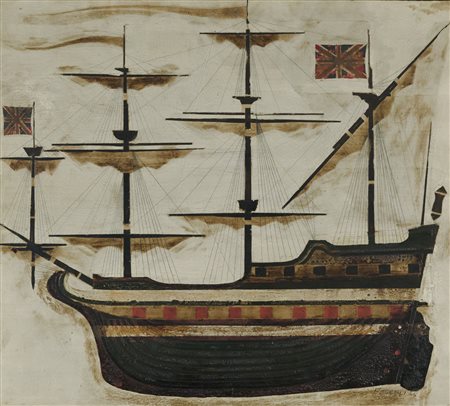 Pino Pascali (Polignano a Mare (Ba), 1935 - Roma, 1968) Veliero 1964 Olio e...