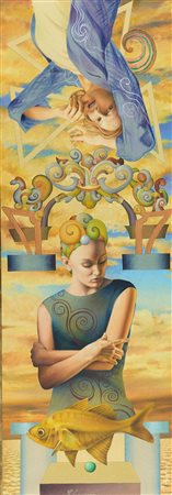 Fabio Carmignani (Pistoia, 1970) L'offerta Olio su tela cm. 154x54 Firmato in...