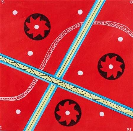 Rocas (Firenze, 1940) Pois bianchi dentro e fuori 2023 Tecnica mista su tela...