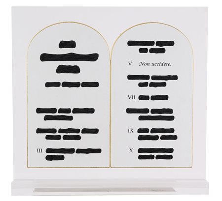 Emilio Isgrò (Barcellona di Sicilia (Me), 1937) Non uccidere 2017 serigrafia...