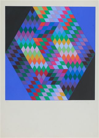 Victor Vasarely (Pecs, 1906 - Parigi, 1997) Senza titolo 1972 Serigrafia su...