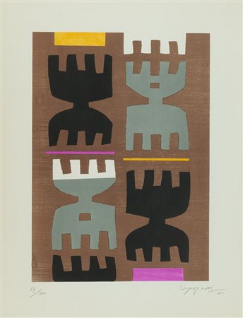 Giuseppe Capogrossi (Roma, 1900 - 1972) Senza titolo 1965 Litografia su carta...