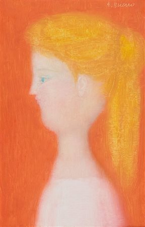 Antonio Bueno (Berlino, 1918 - Firenze, 1984) Profilo rosso 1969 c.a Olio su...