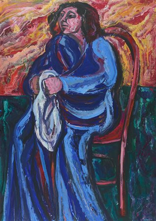 Saverio Terruso (Monreale (Pa), 1939 - Milano, 2003) L'Attesa Anni '70...