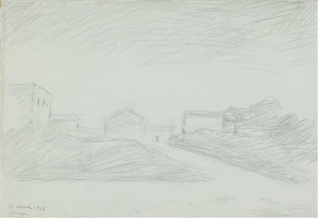 Carlo Carrà (Quargnento (Al), 1881 - Milano, 1966) Paesaggio - Forte dei...