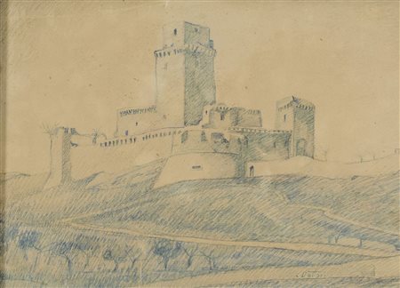 Gerardo Dottori (Perugia, 1884 - Perugia, 1977) La Rocca di Assisi Metà anni...