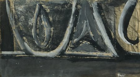 Mario Sironi (Sassari, 1885 - Milano, 1961) Fregio architettonico 1936 c.a...