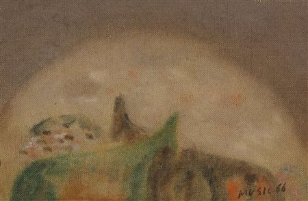 Zoran Antonio Music (Gorizia, 1909 - Venezia, 2005) Collina Dalmata 1966 Olio...