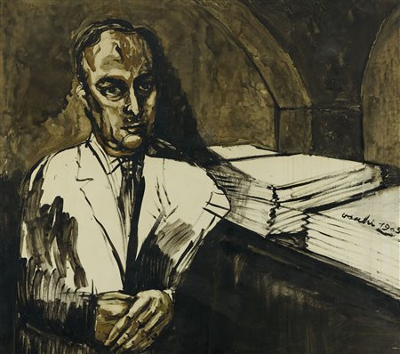 Sergio Vacchi (Castenaso di Bologna, 1925 - Siena, 2016) Ritratto di Piero...