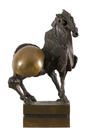 Nag Arnoldi (Locarno, 1928 - Lugano, 2017) Cavallo Scultura in bronzo cm....