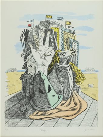 Giorgio De Chirico (Volos, 1888 - Roma, 1978) Il trofeo 1970 Litografia su...