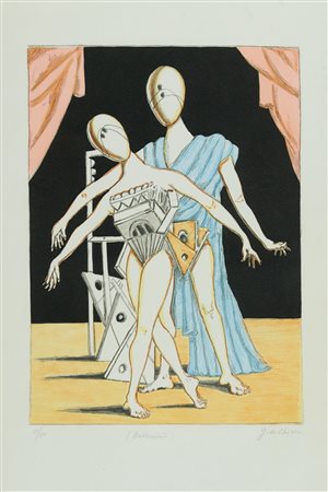 Giorgio De Chirico (Volos, 1888 - Roma, 1978) I danzatori 1969 Litografia su...