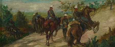 Giovanni Fattori (Livorno, 1825 - Firenze, 1908) In perlustrazione Olio su...