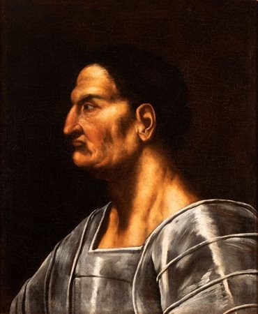 Artista veneto, prima metà XVII secolo Ritratto di condottiero in armatura di...