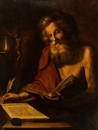 Artista attivo a Napoli, prima metà XVII secolo San Girolamo nello studio...
