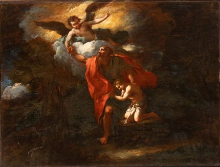 Artista attivo a Roma, metà XVII secolo Il sacrificio di Isacco Olio su tela...