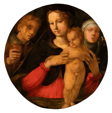 il Riccio (Siena, 1505 - 1571) Madonna con Bambino, Sant'Ansano e Santa...