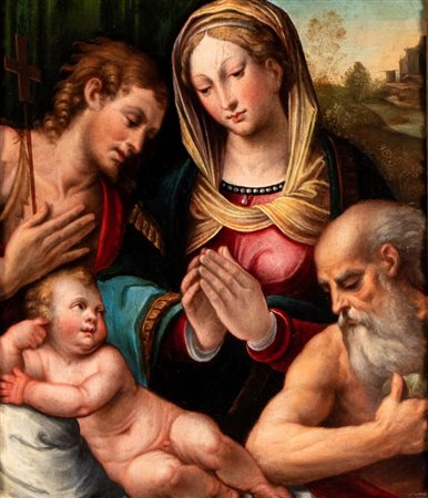 il Bagnacavallo (Bagnacavallo, 1484 - Bologna, 1542) Madonna con Bambino, San...