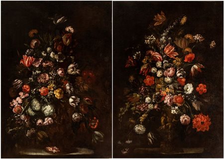 Artista attivo a Firenze, seconda metà XVII secolo Coppia di grandi nature...